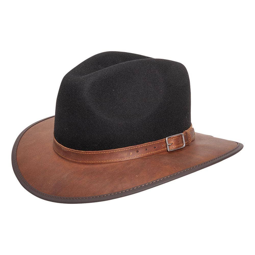 American Hat Makers - Wool Felt Leather Outdoor Fedora Style - Summit