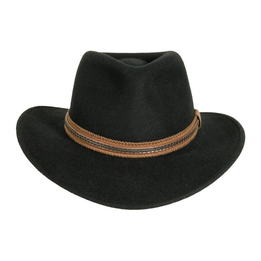 American Hat Makers - Crushable Wool Felt Outback Hat - Style Zion