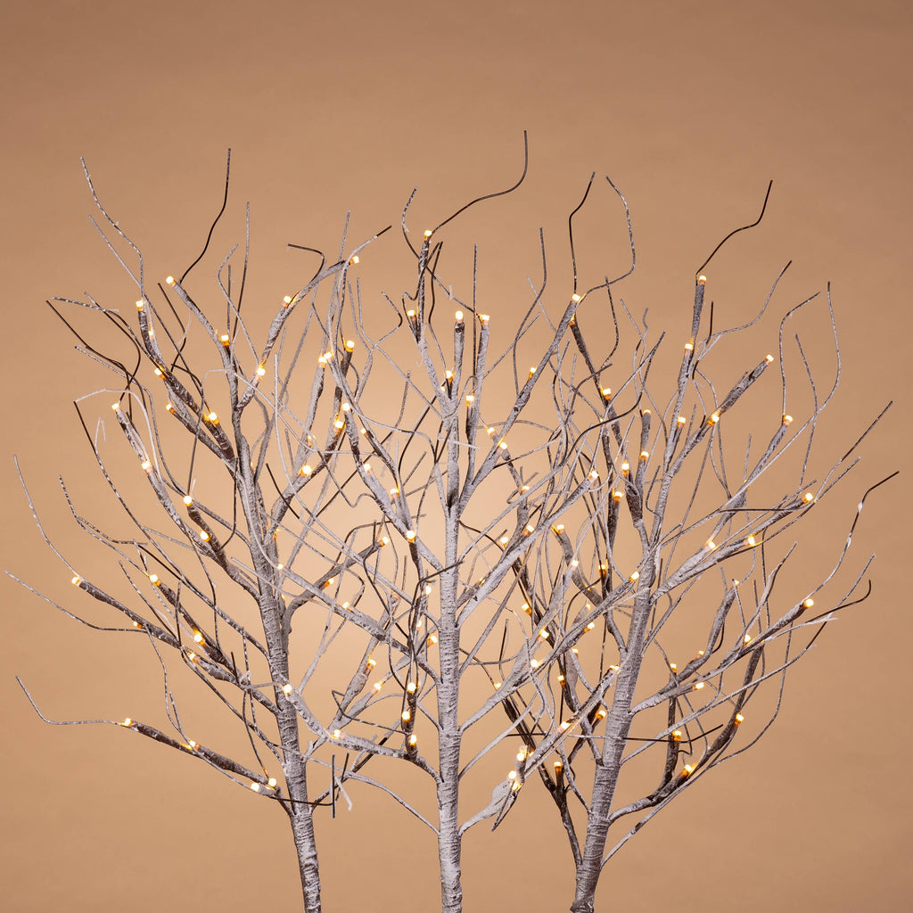 Holiday 29.5"H B/O Brown PVC Wrapped Snowy Branches w/ 120 L
