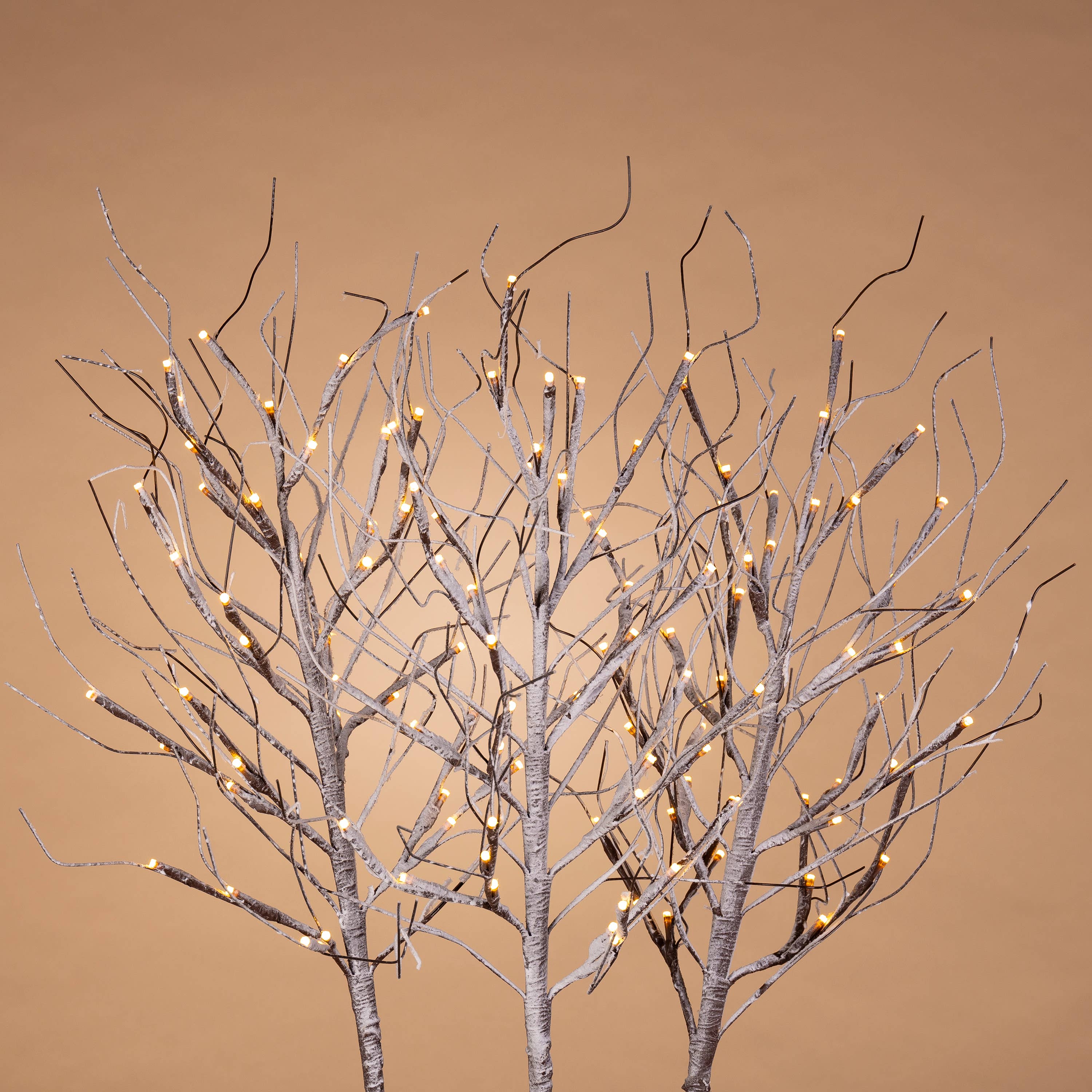 Holiday 29.5"H B/O Brown PVC Wrapped Snowy Branches w/ 120 L