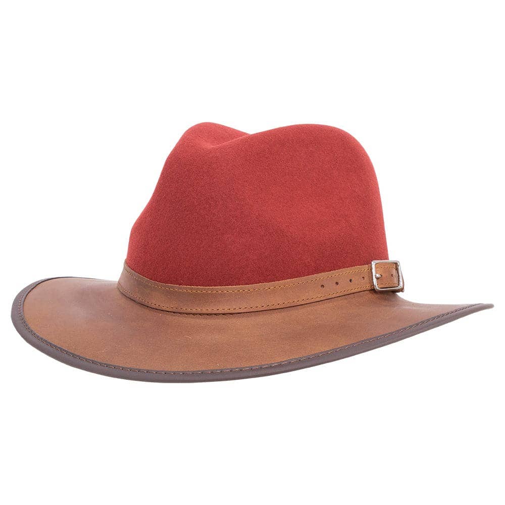 American Hat Makers - Wool Felt Leather Outdoor Fedora Style - Summit