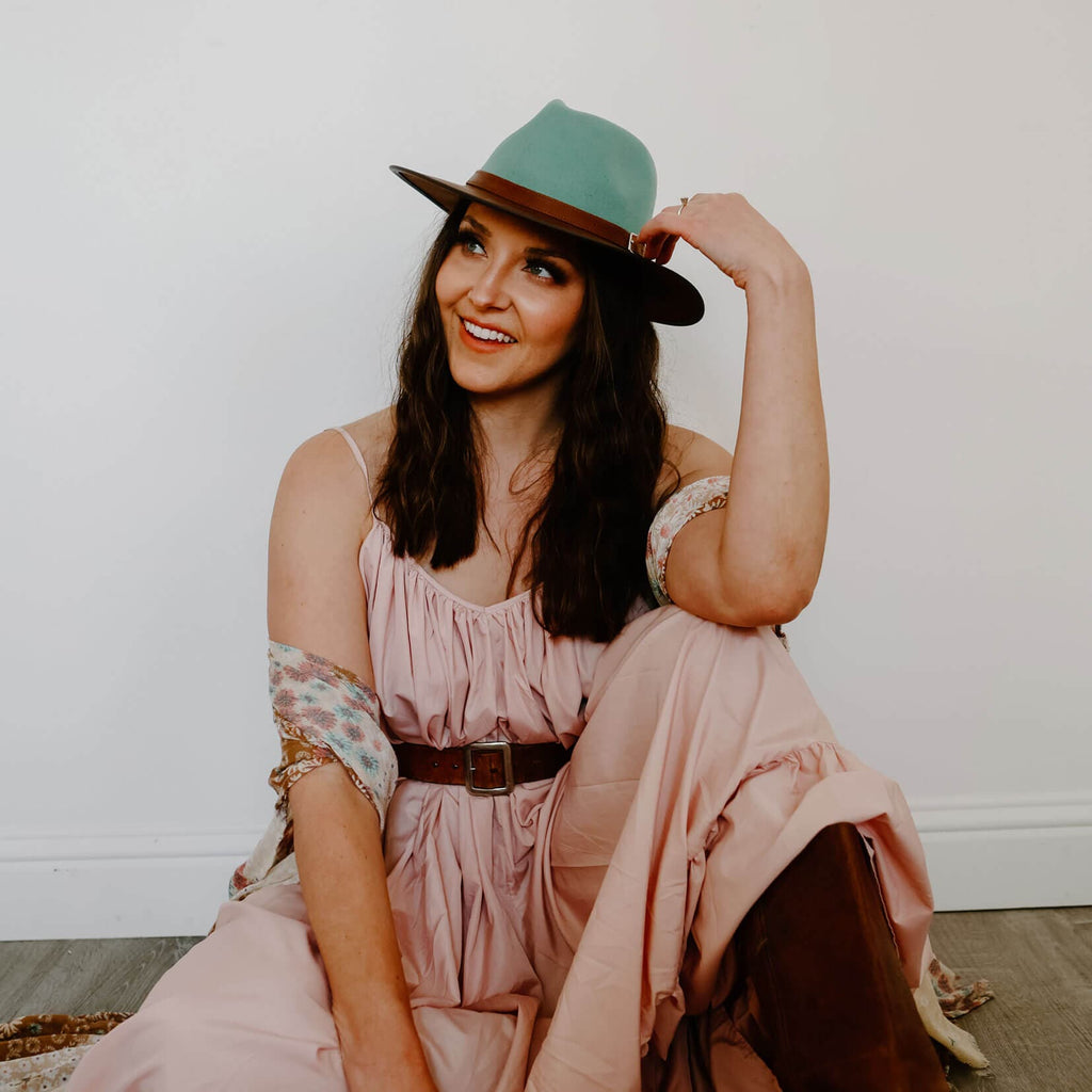 American Hat Makers - Wool Felt Leather Outdoor Fedora Style - Summit