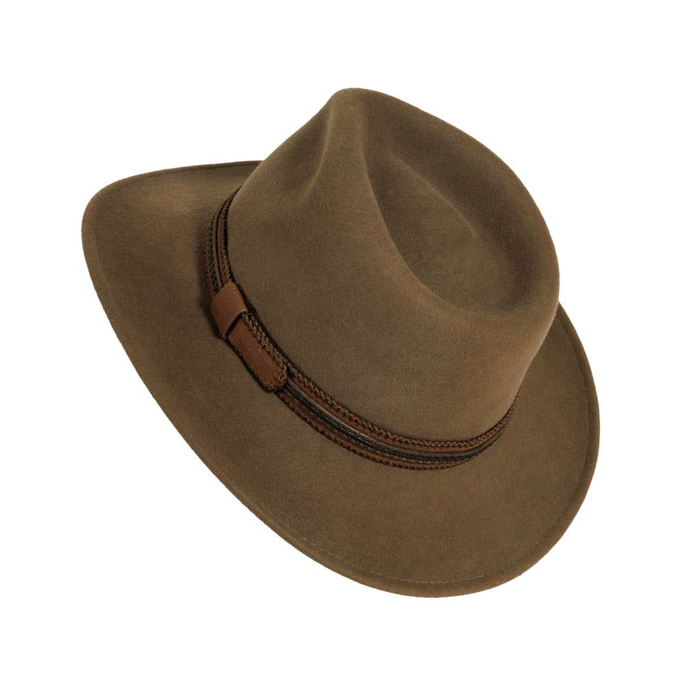 American Hat Makers - Crushable Wool Felt Outback Hat - Style Zion
