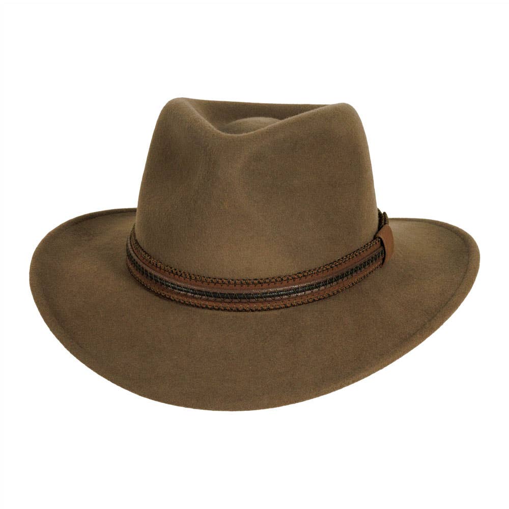 American Hat Makers - Crushable Wool Felt Outback Hat - Style Zion