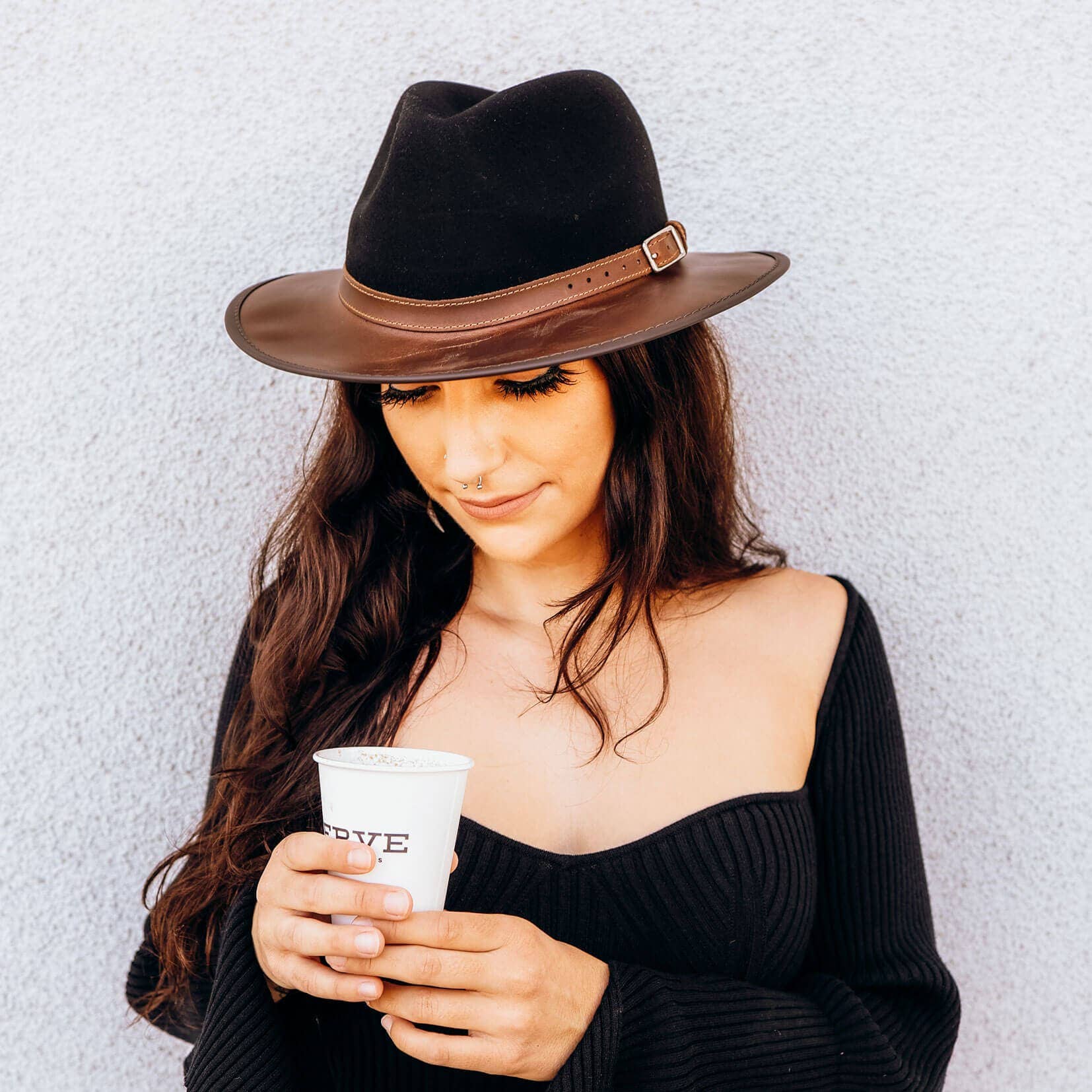 American Hat Makers - Wool Felt Leather Outdoor Fedora Style - Summit