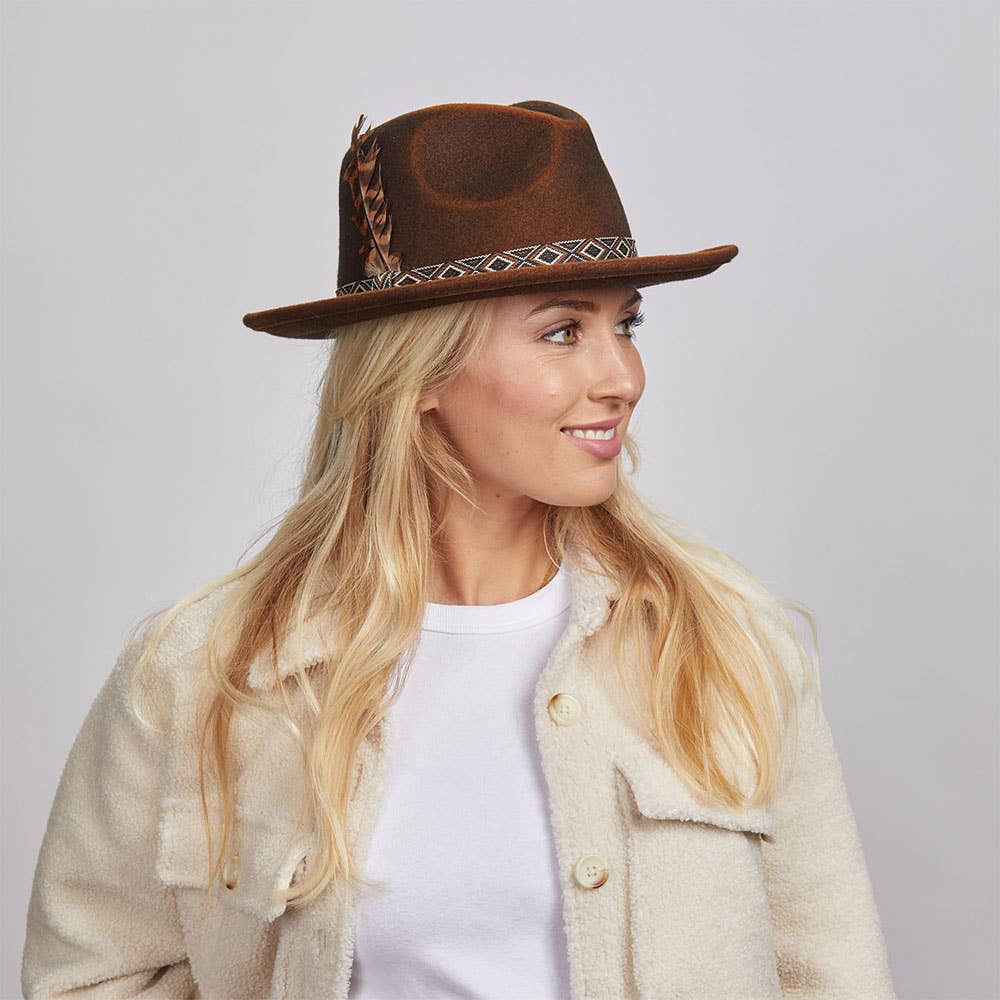 American Hat Makers - Crushable Wool Felt Fedora Hat- Style Backroads