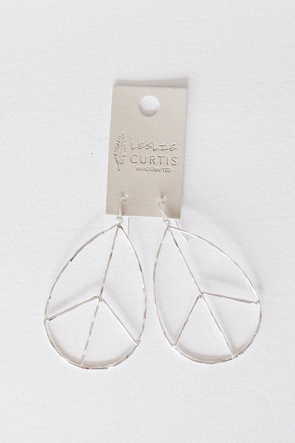 Leslie Curtis - 0679 Lilah - Silver peace earring 2.5"