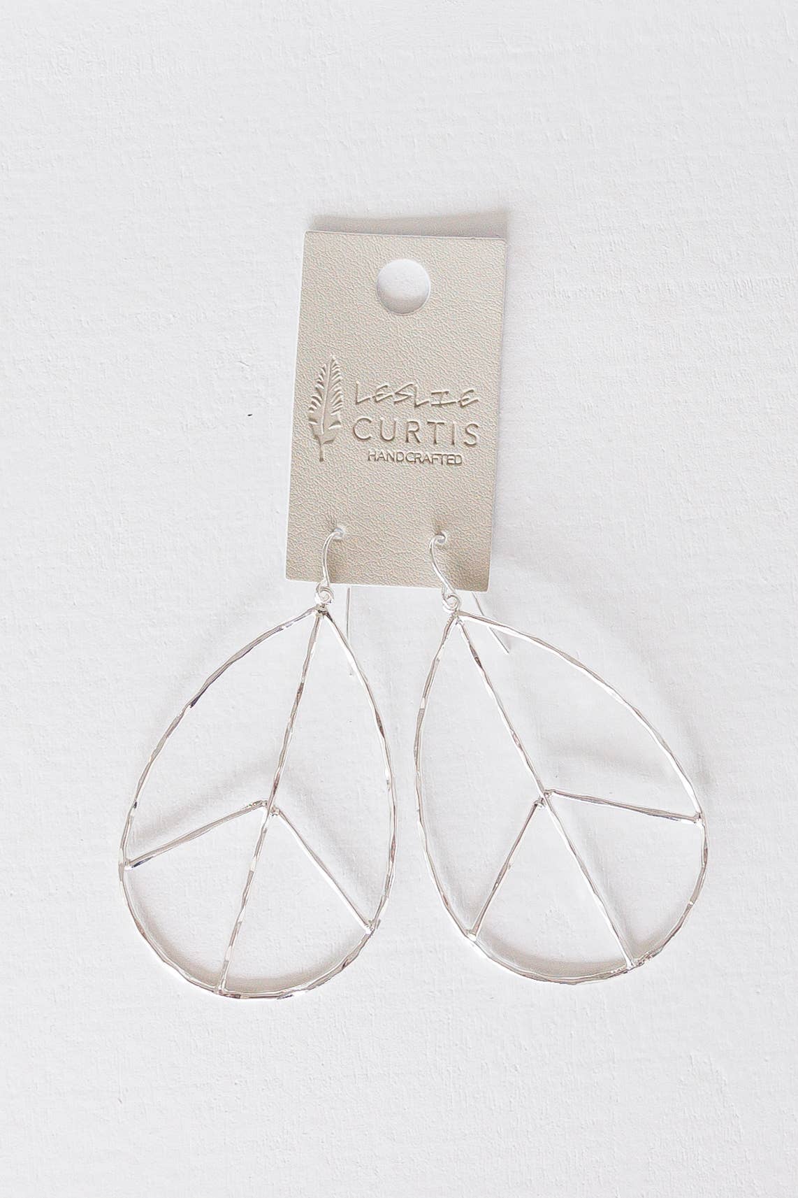 Leslie Curtis - 0679 Lilah - Silver peace earring 2.5"