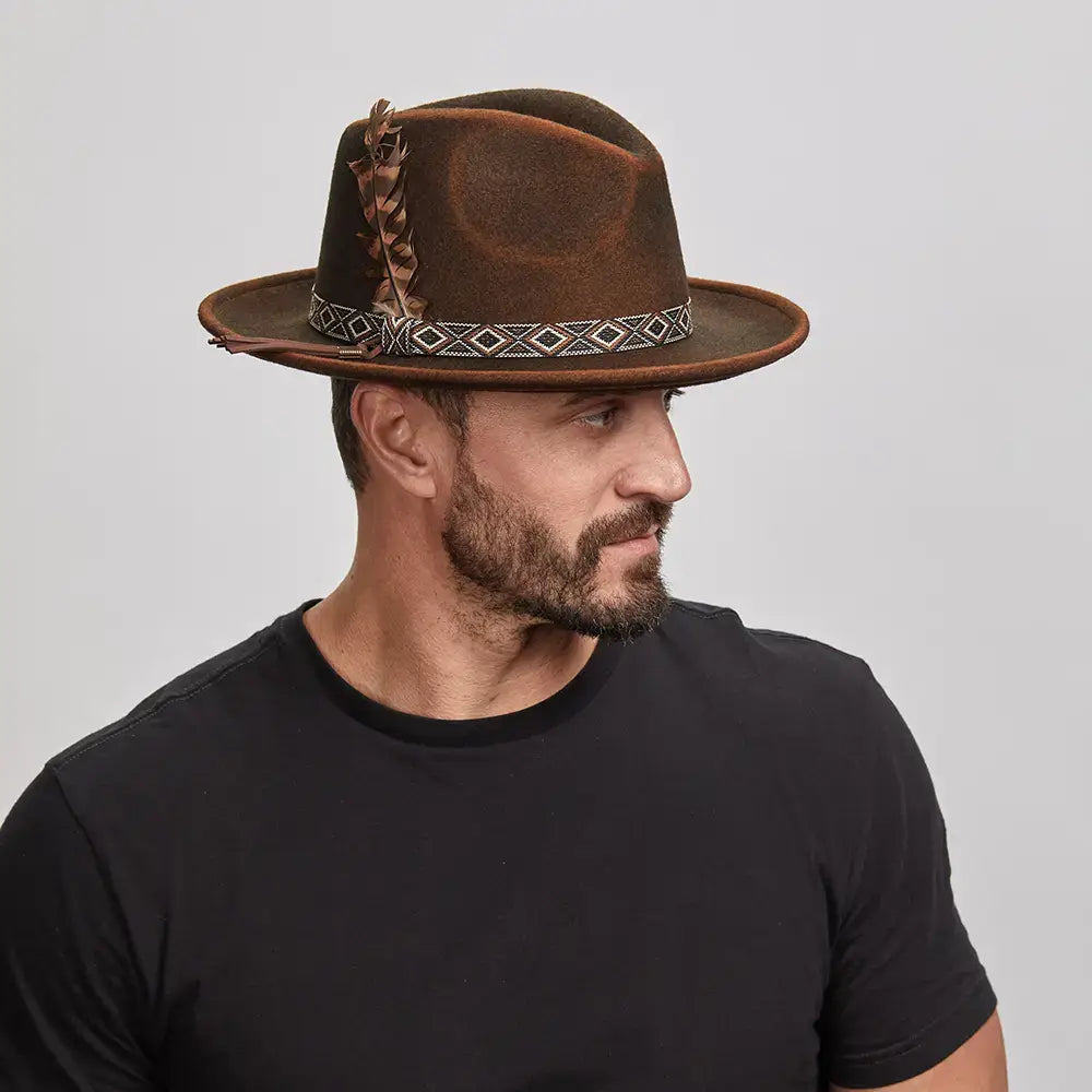 American Hat Makers - Crushable Wool Felt Fedora Hat- Style Backroads