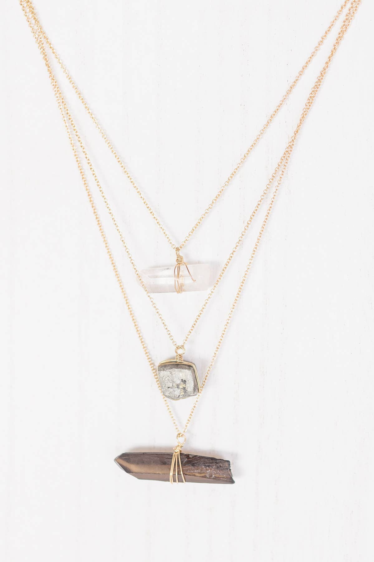 Leslie Curtis - 0571 Sloan Gold & Quartz Layering Pendant Necklace