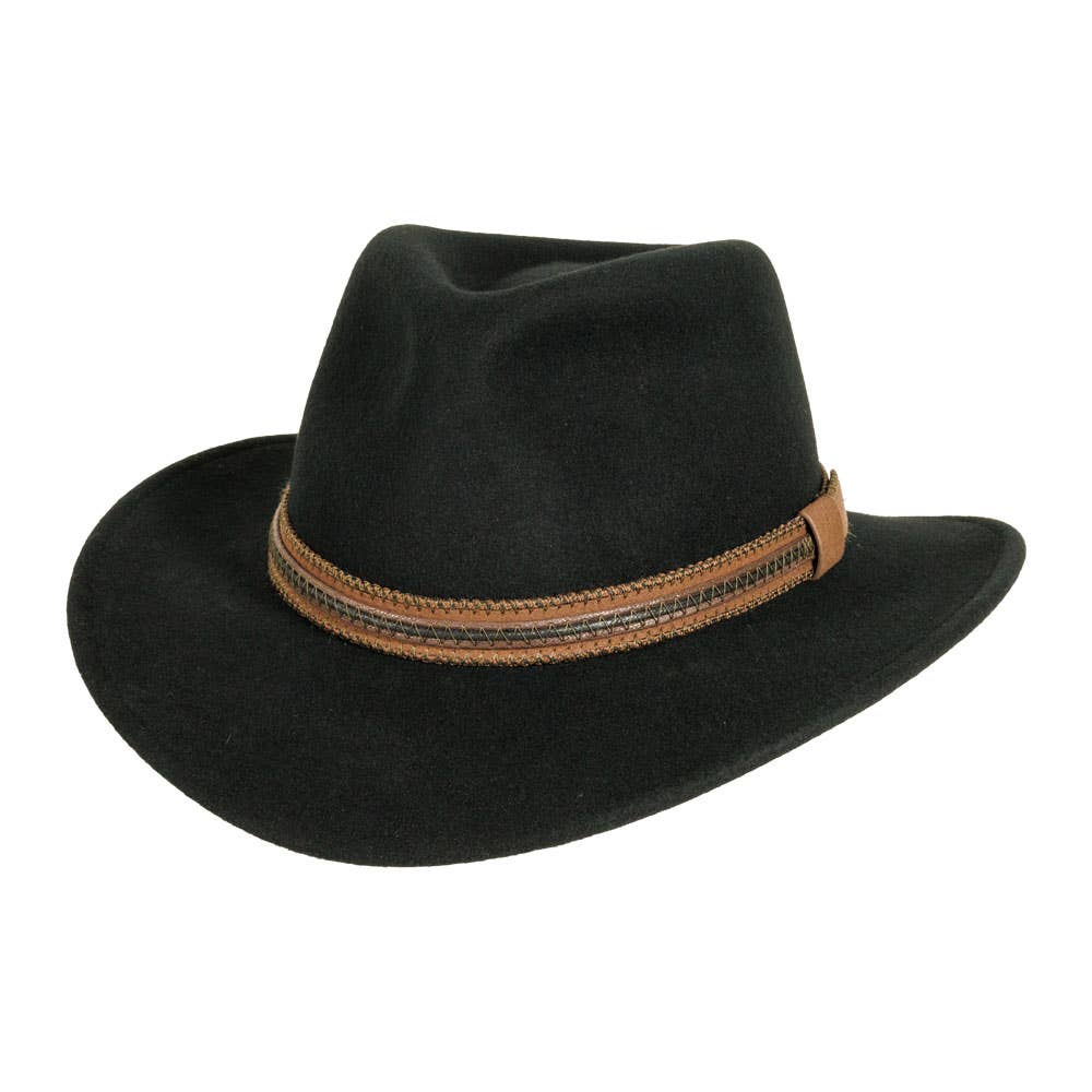American Hat Makers - Crushable Wool Felt Outback Hat - Style Zion