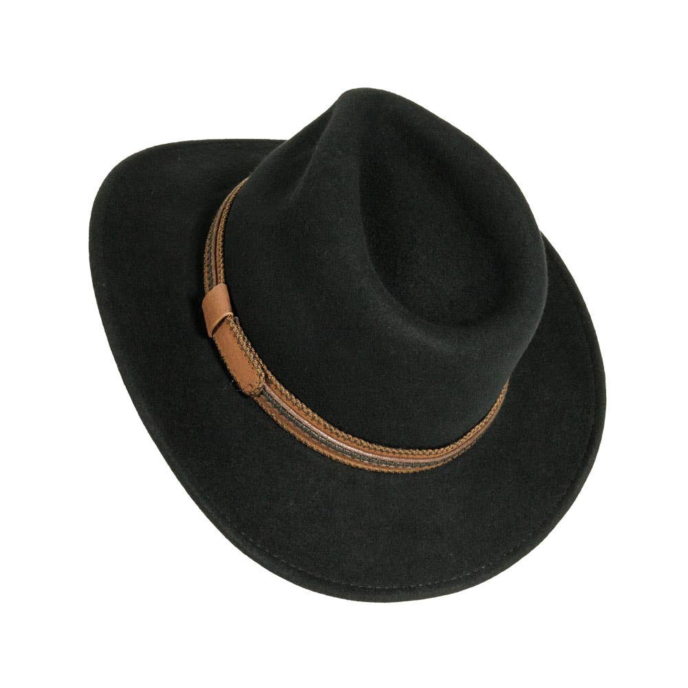 American Hat Makers - Crushable Wool Felt Outback Hat - Style Zion